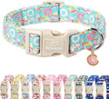 Adjustable Summer Dog Collar, Cute Mint Dessert Dog Collars for Small Dogs, Lightweight Quick-Release Buckle Collar for Boy&Girl Dogs S