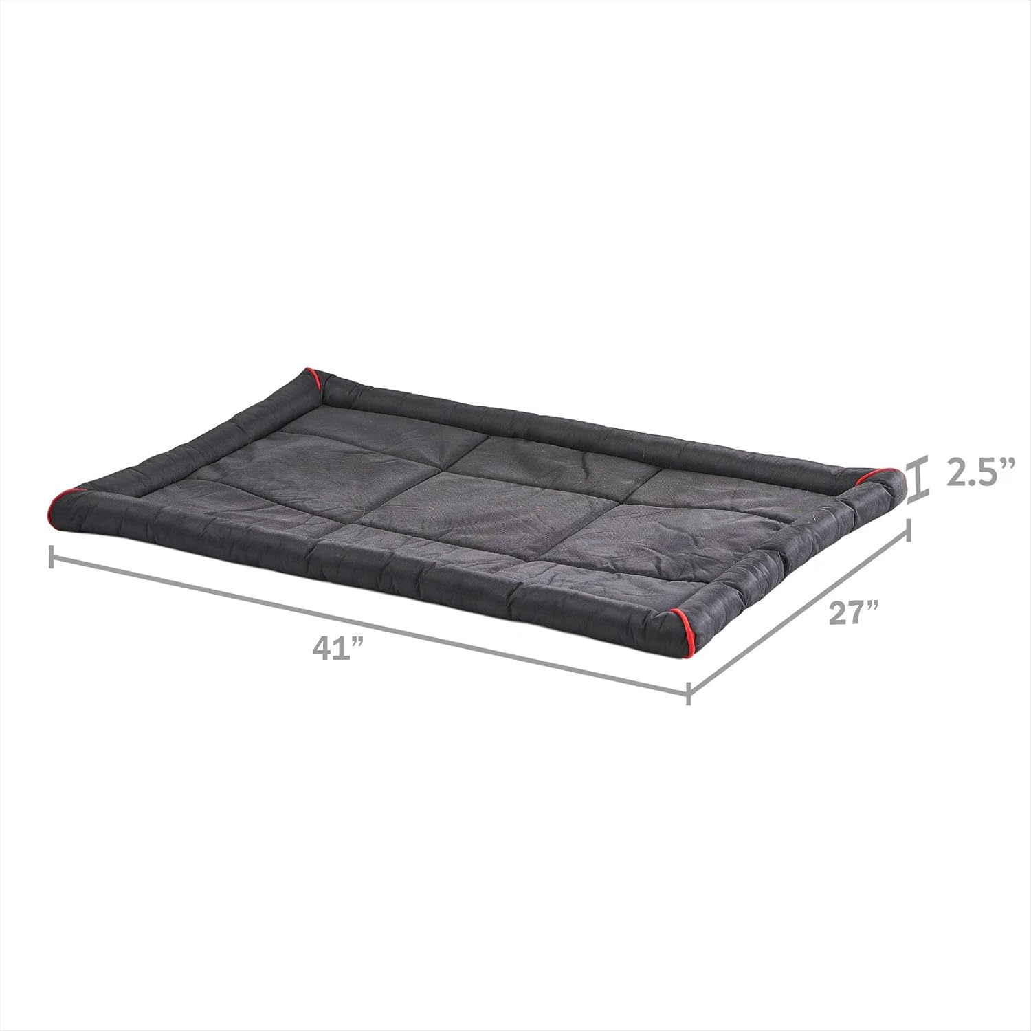 41"×27" Black Water Resistant Bolster Dog Crate Mat for 42 Inch Crate | Heavy Duty, Wipe Clean, Large Dogs, Portable Pet Cushion, Carrier Travel