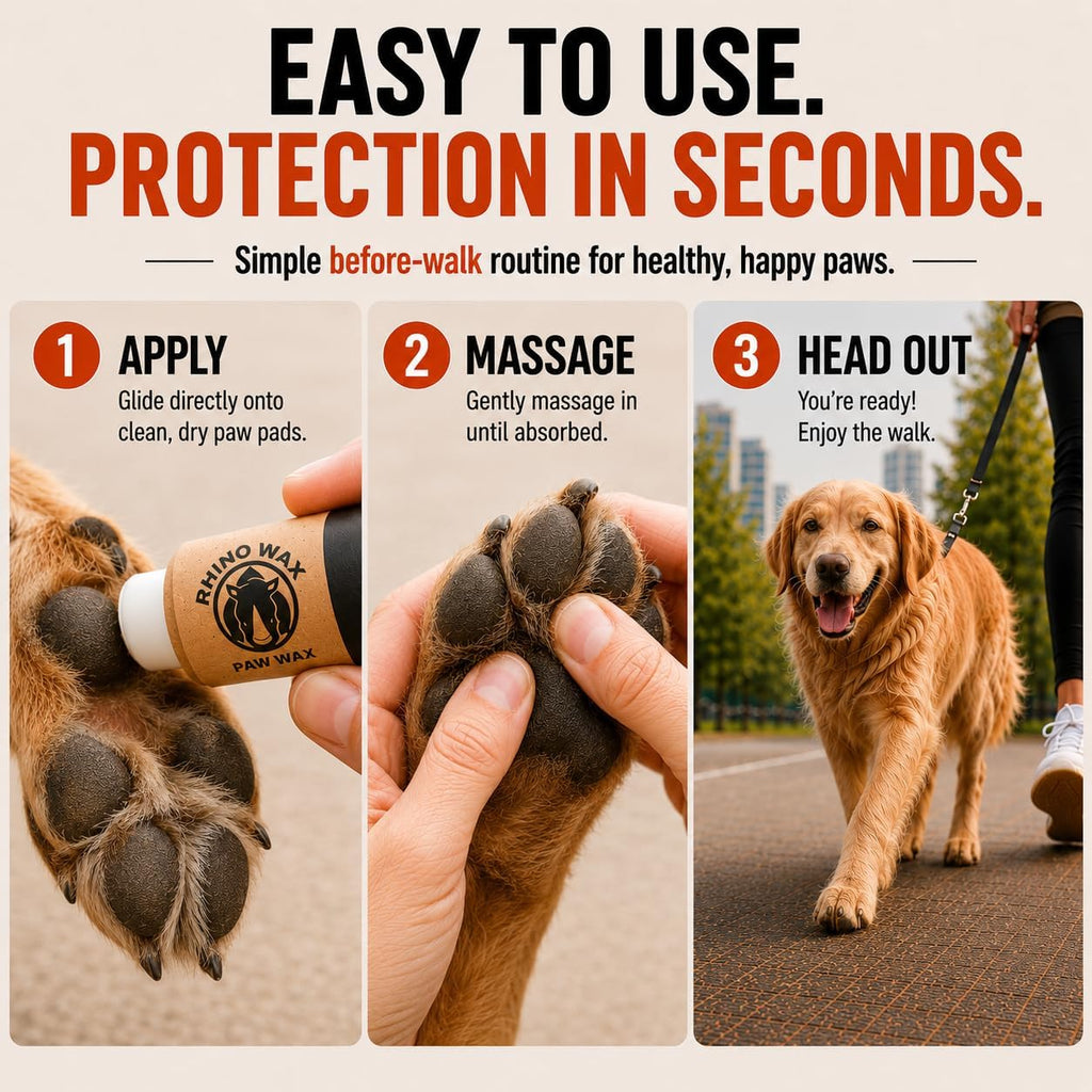 Dog Paw Protector for Hot Pavement, Asphalt, Streets & Sidewalks | Taking your dog on a summer walk? Protect dog paws from hot pavement with Street Wax designed for summertime hot surfaces.