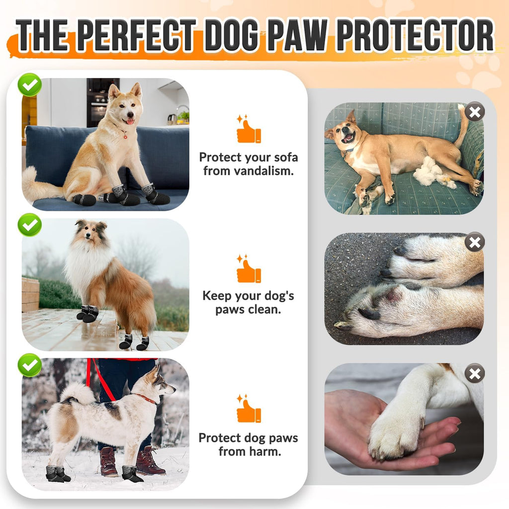 SlowTon Dog Shoes - Breathable Dog Sock Boots for Summer Hot Pavement Hardwood Floors Winter Snow, Waterproof Booties for Small Medium Large Dogs, Non-Slip Paw Protector for Outdoor Walking (B, 1)