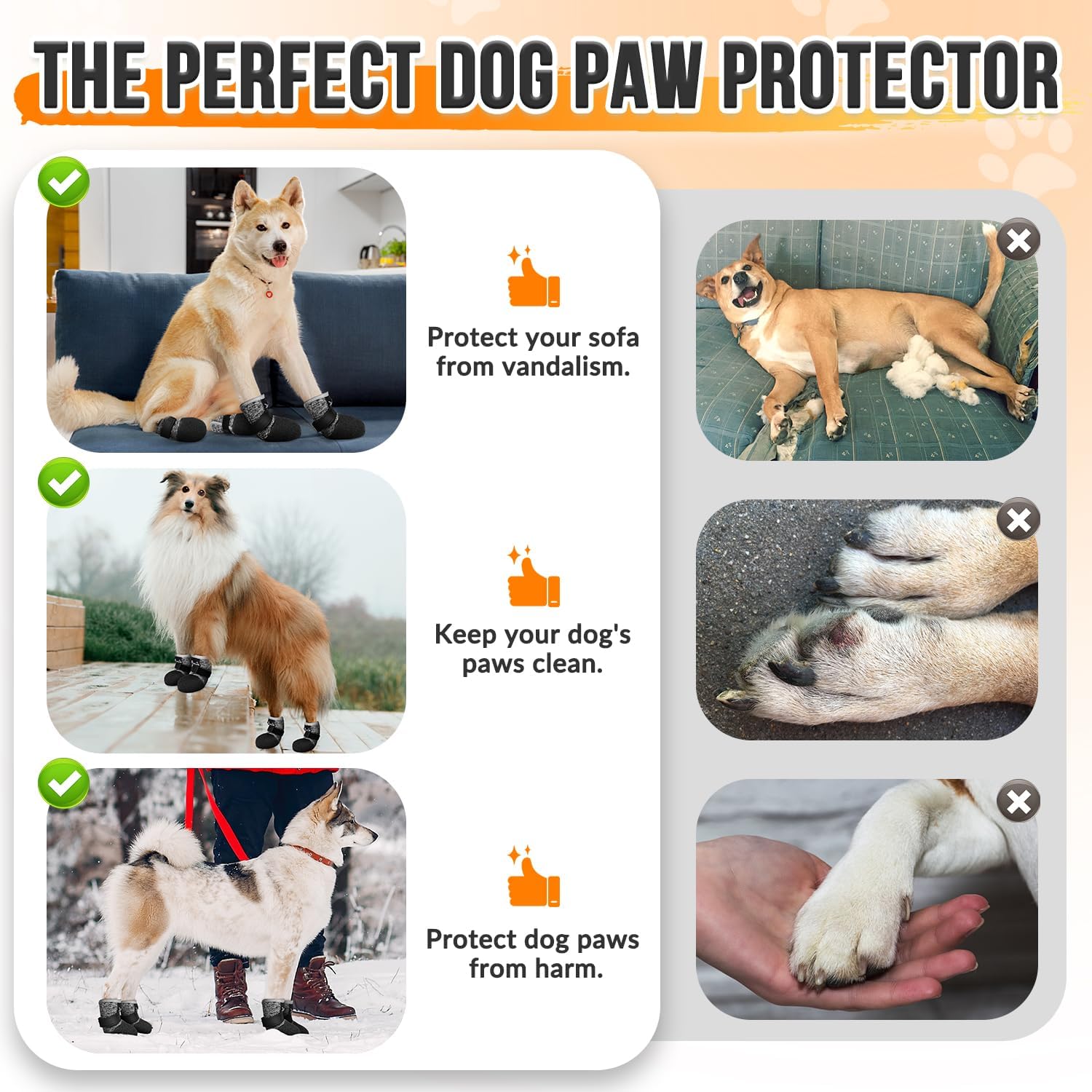 SlowTon Dog Shoes - Breathable Dog Sock Boots for Summer Hot Pavement Hardwood Floors Winter Snow, Waterproof Booties for Small Medium Large Dogs, Non-Slip Paw Protector for Outdoor Walking (B, 1)