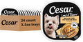 Cesar Loaf & Topper Wet Dog Food, Ham & Egg Flavor, 3.5 oz, 24 Count | Pork #1 ingredient, easy to digest, no fillers or added sugar, use as meal or food topper, easy peel trays