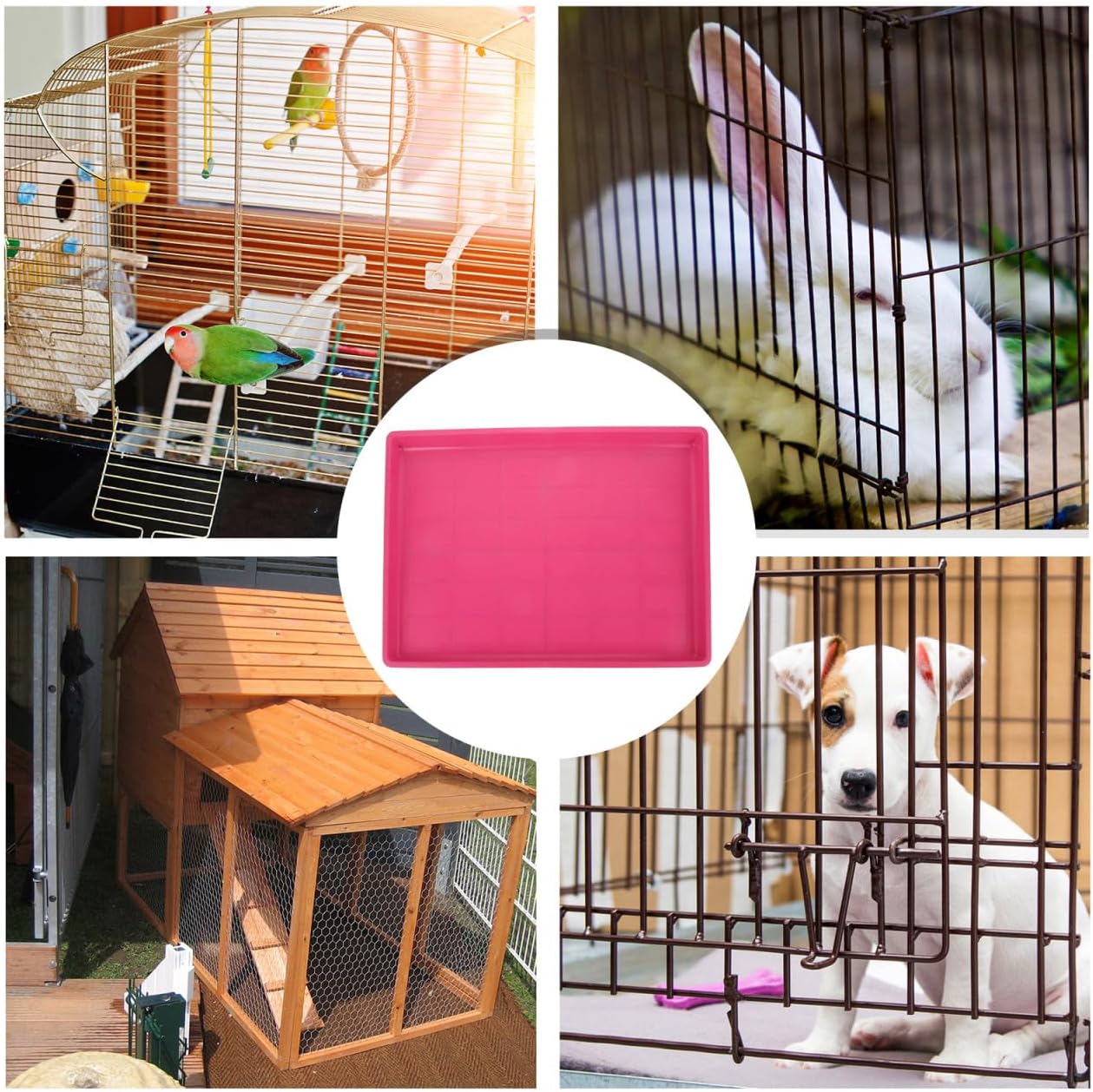 Dog Crate Bottom Tray Pet Cage Bottom Tray 19.29 X 13.18 X 1.18 in Plastic Replacement Pan for Dog Cage Kennel Rabbit and Guinea Pig Easy to Carry Reusable