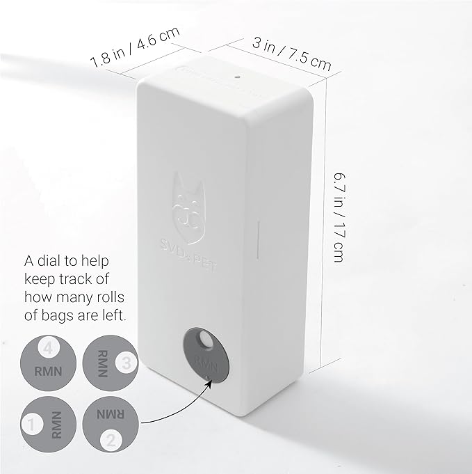 SVD.PET Dog Poop Bag Dispenser, Outdoor or Indoor Pet Waste Bag Dispenser Station, Wall Mount or Hanging with Strap. Easy to Refill Magnetic Cover (White, Dispenser only)