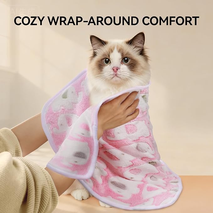 LINENLUX 1 Pack 3 Blankets Super Soft Fluffy Premium Fleece Dog Blankets for Puppy Cat Pet Blanket Flannel Throw Warm Sleep Elephant Pattern 23x16 inches