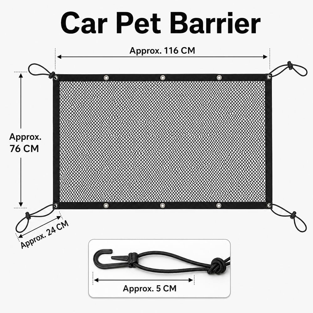 Car Pet Barrier for Toyota HiAce H300 2019-2026 Mesh Car Seat Pet Divider Dog Safety Barrier Accessories