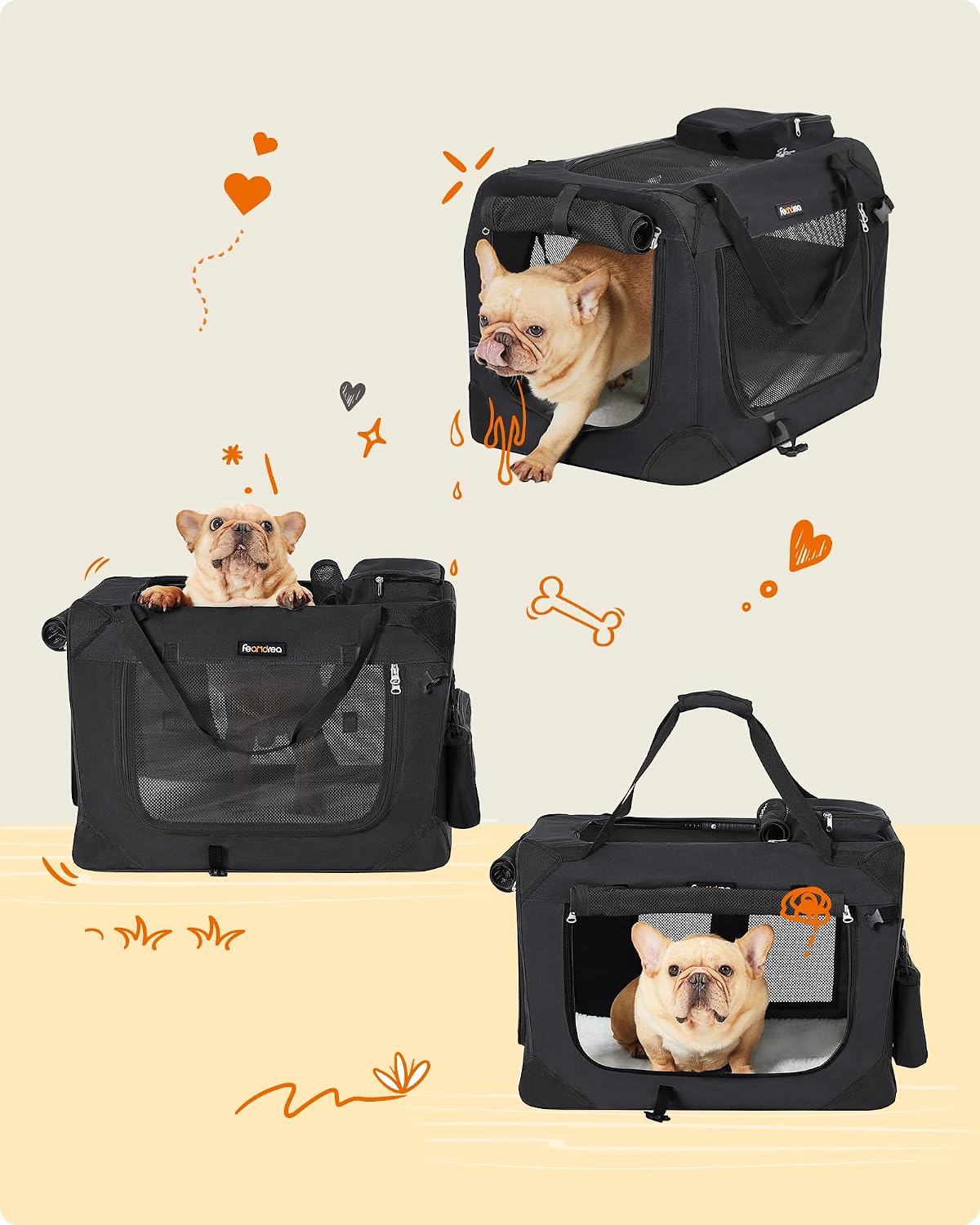 Feandrea Schwarz Pet Carrier M