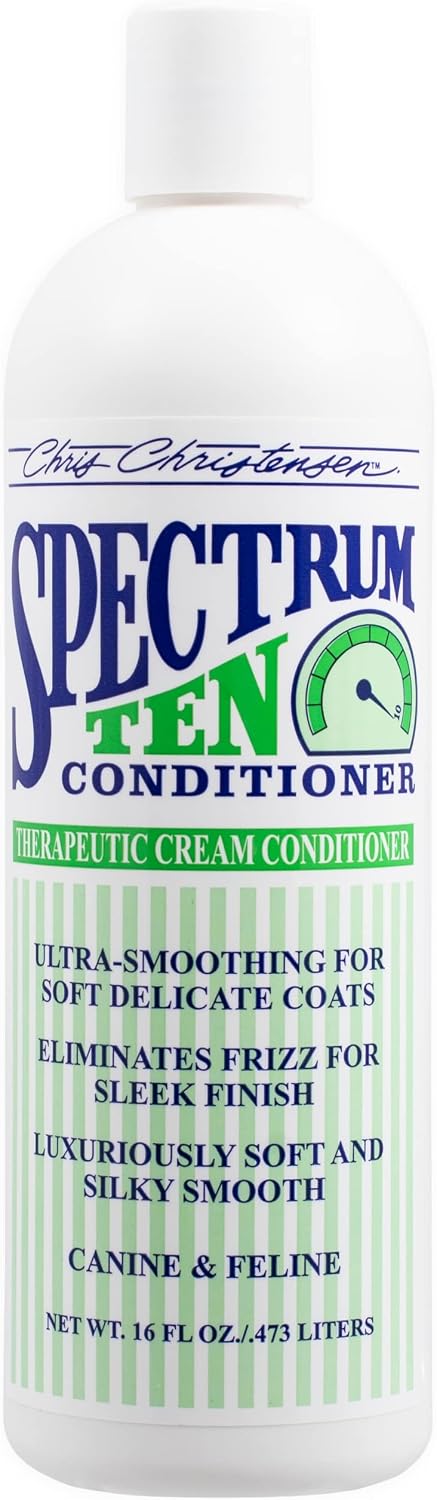 Chris Christensen Spectrum Ten Dog Conditioner, Groom Like a Professional, Gentle Cleansing, Leaves Coat Soft & Silky, Gorgeous Shine, Made in the USA, 473ml