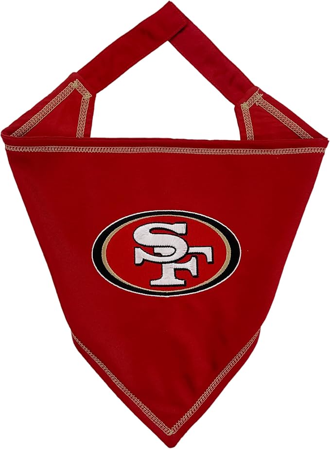 Pets First NFL SAN Francisco 49ERS TIE Bandana, Small/Medium. Dog Bandana Scarf Bib for Pet Cat Dog. The Ultimate Game-Day, Party Bandana (SAN-3550-S-M)