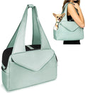 Lightweight Dog Purse with Large Pockets for Small Dogs up to 8 lb | Stylish, Soft-Sided Small Dog Carrier with Safety Buckle and Breathable Anti-Scratch Mesh for Travel, Sage Green