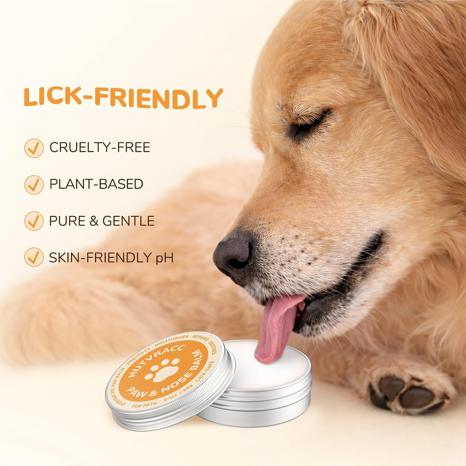 Lick-Safe Dog Paw & Nose Balm | 2.1 oz All Natural Wax with Coconut Oil | Summer Hot Pavement, Winter Snow & Road Salt Protector | Moisturizer for Dry, Rough Pads & Snouts