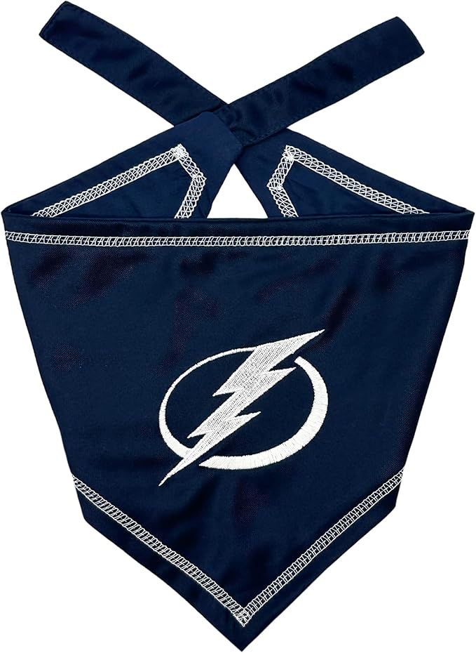 Pets First NHL Tampa Bay Lightning TIE Bandana, Size Large/X-Large. Dog Bandana Scarf Bib for Pet Cat Dog. The Ultimate Game-Day, Party Bandana