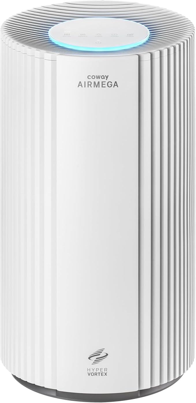 COWAY Air Purifier for Large Room Whole Home Up to 2,640 ft², HEPA Filter for Smoke, Allergen, Pet Dander, Odor, PM 10 AQI, Turbo Eco Mode, Timer, Energy Star, 3yr Warranty, Airmega 350 White