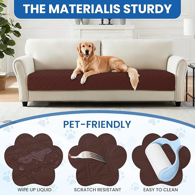 Waterproof Dog Blanket, Non-Slip Soft Pet Bed Cover, Couch Cover for Dogs Washable, Protects Sofa, Furniture, Crate, Car, Tear Resistant Leakproof Pet Blanket (30x70 Inch, Coffee)