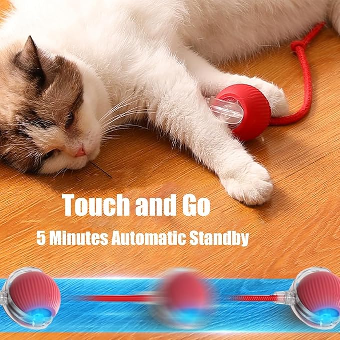Interactive Cat Toy,Electric DogBall Toy,Cat Toys for Indoor Cats,Chewie Viral Dog Ball,Adjustable Sports Rolling Toy,Electric Rolling Ball Christmas Birthday Gift for Pets.（Yellow）