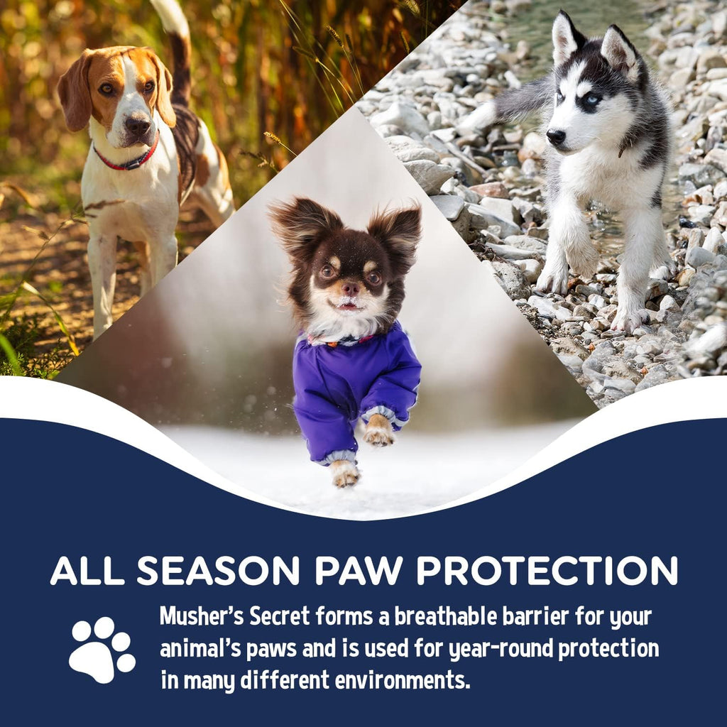 Musher's Secret Dog Paw Balm, Hot Pavement, Ice & Salt Protection, 454g | All-Natural Paw Balm, Lick-Safe & Non-Toxic Dog Paw Moisturizer for Dry, Cracked Paws, Dog Paw Wax with Vitamin E