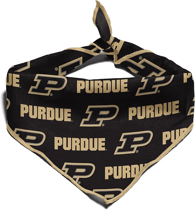 Purdue Boilermakers Officially Licensed Bandana for Dogs and Cats | Fits Pets Great Gift Idea | Easy-to-Tie (Large, 28")