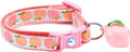 Peach Cat Collar with Bell | Safety Breakaway Collar | Adjustable Large Size or Kitten (Small(10lbs & Less), Blue)