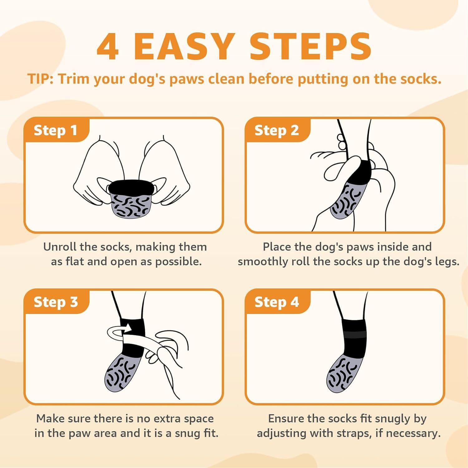2 Pairs Anti Slip Dog Socks to Prevent Licking Paws,Dog Shoes for Hot Pavement,Dog Booties for Small Medium Large Senior Dogs,Paw Protectors for Hardwood Floors (Black&Grey,XL)