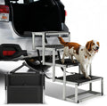 Auto Dynasty Dog Stairs for Car - 4 Steps Wide 31.4in High 25in Foldable Dog Ramp for Car Non-Slip Surface Support up to 150lbs - Suitable for SUV,Truck, Sofas, Bed/Couch