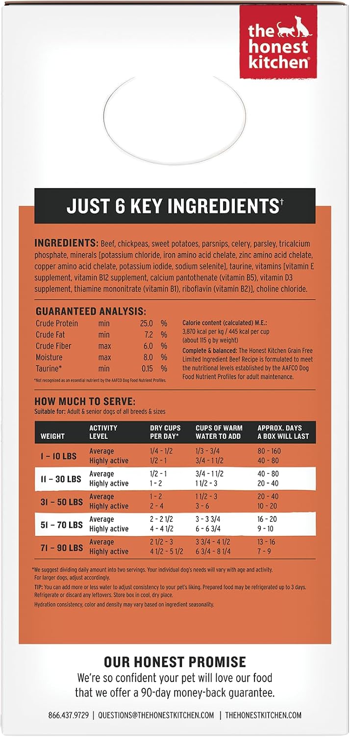The Honest Kitchen Wholemade™ Limited Ingredient Dehydrated Beef Dog Food, 10 lb Box