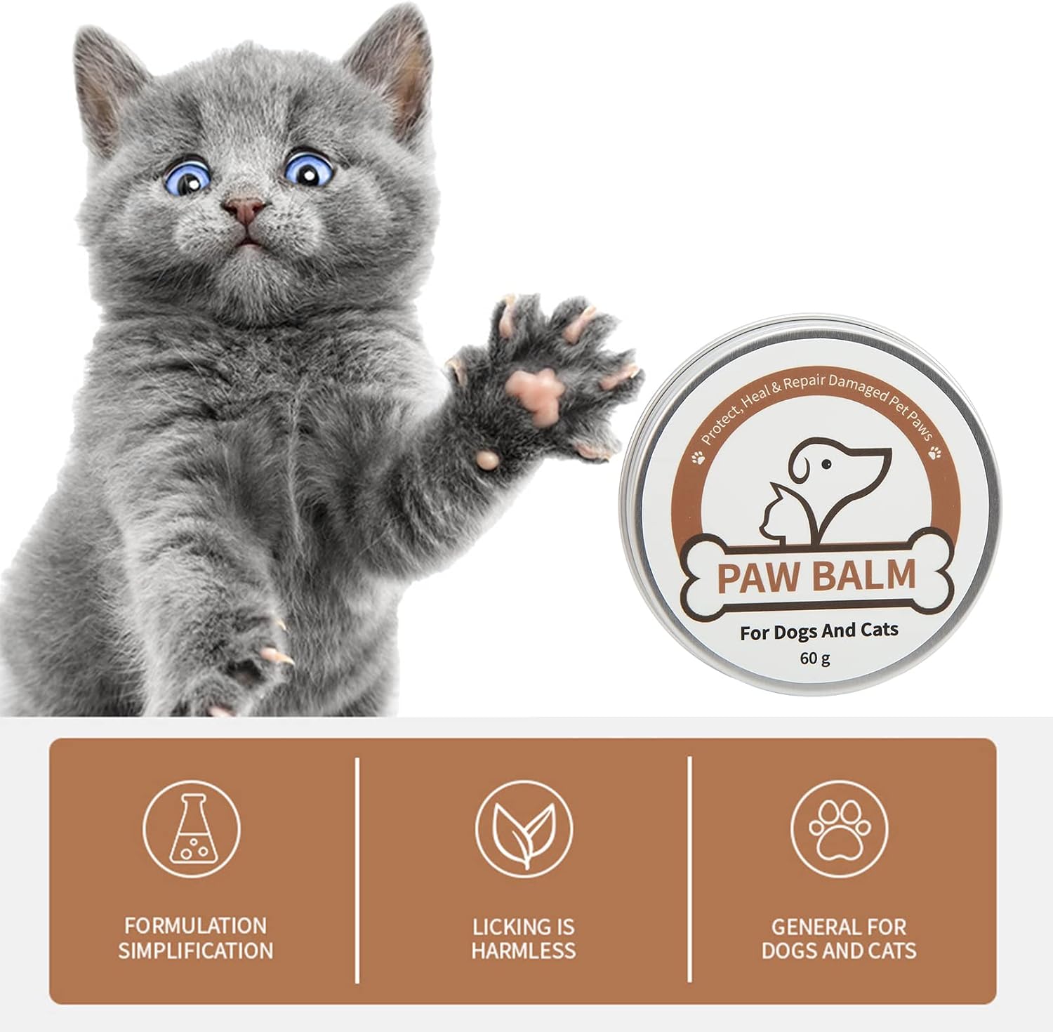 GLOGLOW Pad Balm, Heals Repairs and Moisturizes Dry Noses and Paws Ideal Dog Feet Balm for All Extreme Weather Season Conditions