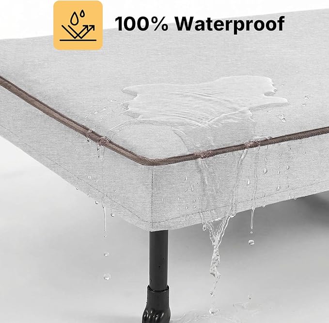 Veehoo Elevated Dog Bed with Waterproof Cushion, Cooling Raised Dog Beds with Padded Top, Washable Outdoor Dog Bed, Orthopedic Pet Cot for Indoor & Outdoor, Extra Large Dog Bed 53" x 37.5", Dark Grey