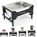 4 Gallon Elevated Dog Water Bowl, 4-Height Stand for Large Dogs | 4 Gallon Stainless Steel Bowl, 4 Heights 9.65-15.16 in, Non-Slip Feet, Indoor Outdoor Use, Easy-Clean Surface, Large Breeds
