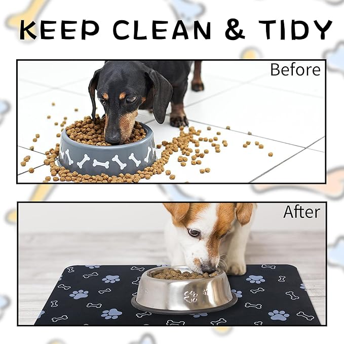 Pet Cat Dog Food Mat Non Slip Mat for Dog Water Bowl Mat Quick Dry Absorbent Cat Feeding Mat, 32 * 17 in, Red