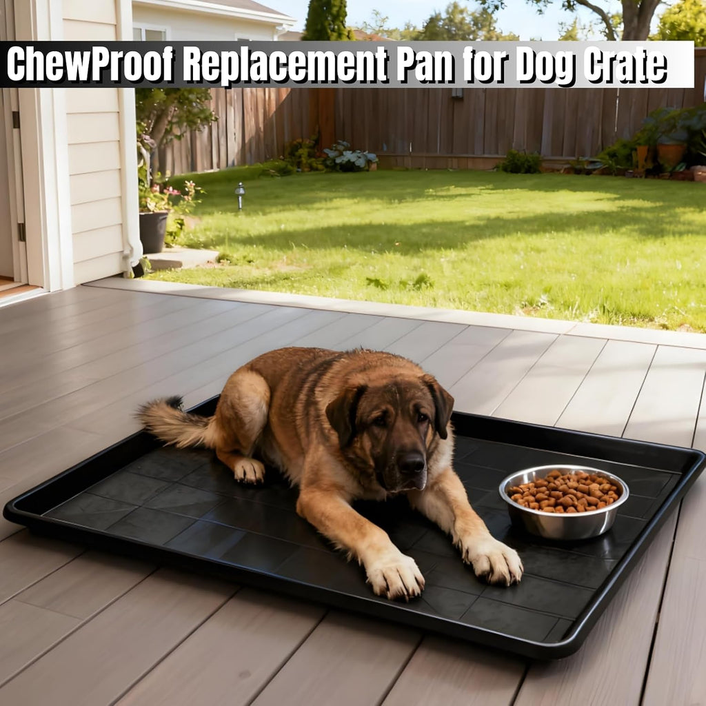 2 Pack Dog Crate Tray, 35.2" L x 23.2" W Large ChewProof Replacement Pan for Dog Crate, Plastic Bottom Pan Liner Drip Trays Pan for Pet Crates Kennels