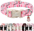 Christmas Dog Collar for Giant Large Dogs - Cute Xmas Tree Print Pink Christmas Collars for Dogs, Soft Adjustable Winter Holiday Dog Collars with Quick Release Buckle XL