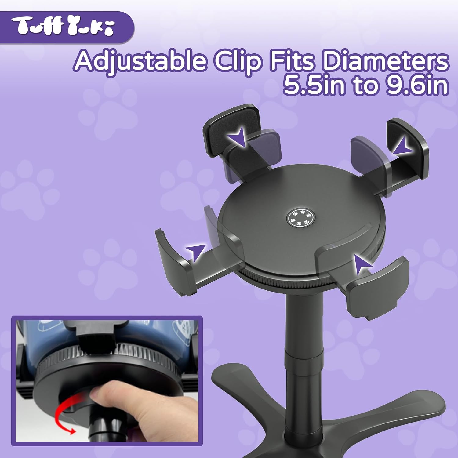 Raised Food Bowl for Dogs,Tilted Pet Feeder Stand,Non Slip Dog Bowls Stand,Dog Food Bowl Stand，for Small Medium Dogs,Adjustable for 5.5"-9.6" Bowls，Heavy-Duty Plastic，(Black, 1-Pack)