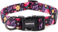 QQPETS Adjustable Soft Dog Collar: Print Flower Pink Multicolor Cute Patterns for XS Small Medium Large Pet Girl Boy Puppy Walking Running Training (XS, Elegant Purple)