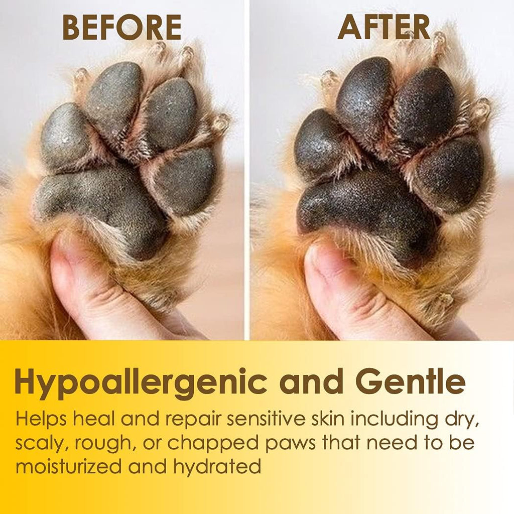 Natureland Organic Paw Wax for Dogs and Cats, Outdoor Paw Pad Protection | Natural wax moisturizes dry, chapped or rough pads; barrier against snow, ice, salt, hot pavement and sand, year round