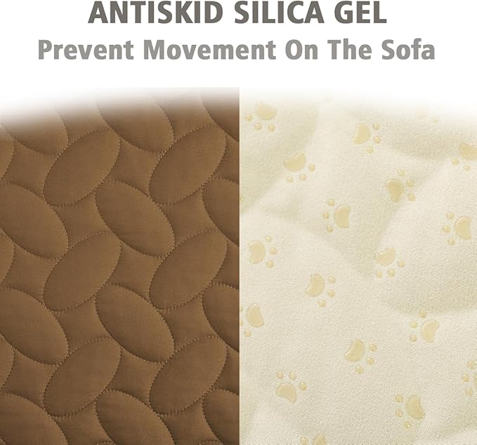 Ameritex Waterproof Pet Bed Cover Anti-Slip Dog Bed Blanket for Sofa and Furniture Waterproof New Pattern Design (Camel, 52x82 Inch (Pack of 1))