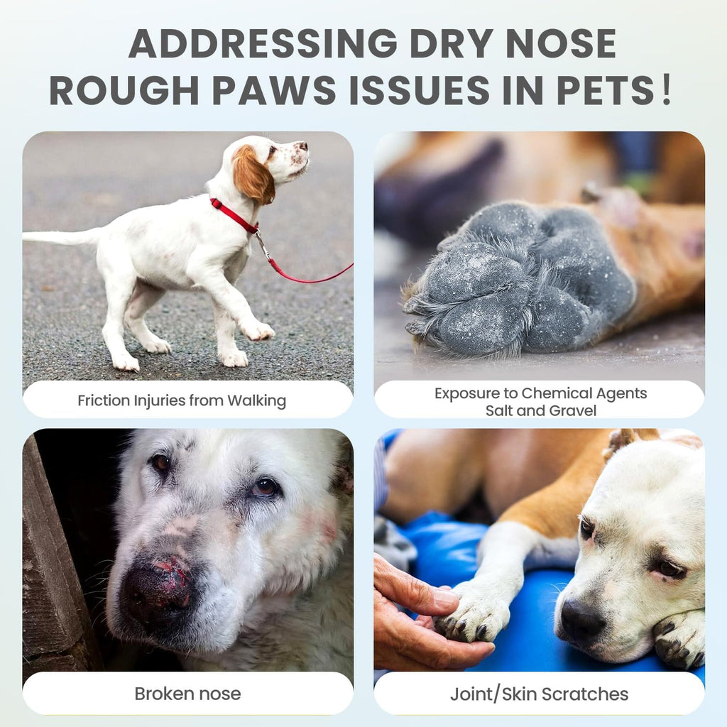 Paw Balm Pad Protector for Dogs – Dog Paw Balm Soother – Heals, Repairs and Moisturizes Dry Noses and Paws – Ideal for Extreme Weather Season Conditions - 2 Oz