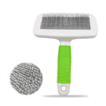 AwakenTime Dog Brush& Cat Brush - Safe Pet Grooming Brush with Rubber Non-Slip Handle for Easy Mats & Tangles Removing - Shedding Tools + Free Comb (Green)