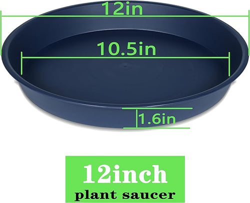 2 Pack of Bird Bath Bowl 12", 1.6" Depth, 10 12 inch Birdbath Bowls Dish Only for The Garden, Large Plant Saucer (12", Blue)