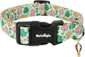 St. Patrick's Day Dog Collar,Puppy Collar with Lucky Shamrock Chequered Pattern,Adjustable Spring Cotton Collars Gifts for Small Medium Large Dogs,Dog Accessories L