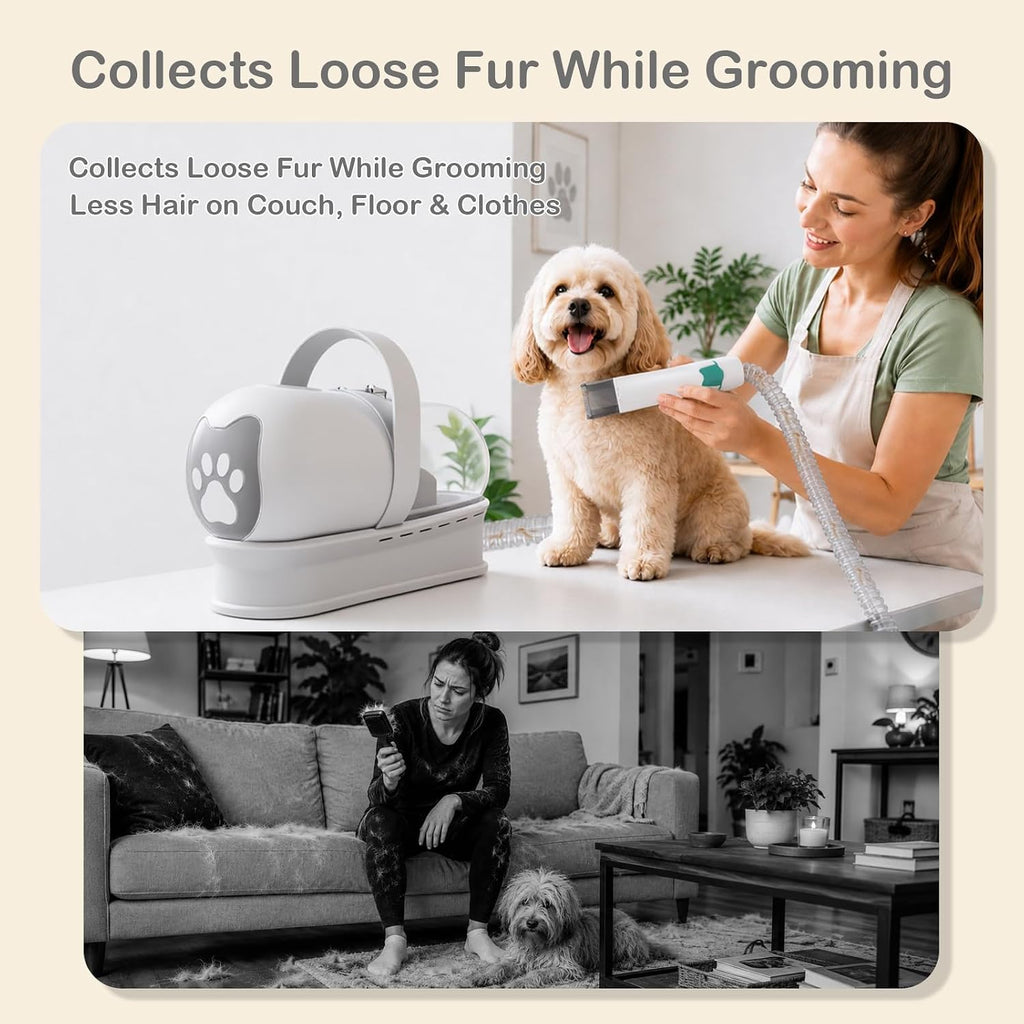 2026 Upgraded Dog Grooming Vacuum Kit with Nail Clipper & Dematting Comb, 13000Pa Pet Vacuum for Shedding, 9-in-1 Dog Hair Vacuum, 1L Dust Cup, Quiet Grooming Kit for All Dog Breeds & Cats