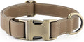 Plutus Pet Genuine Leather Dog Collar – Adjustable Pet Collar with Quick Release Metal Buckle, Soft Real Leather for Small Medium Large Dogs, Heavy Duty & Skin-Friendly (Ash Brown, M)