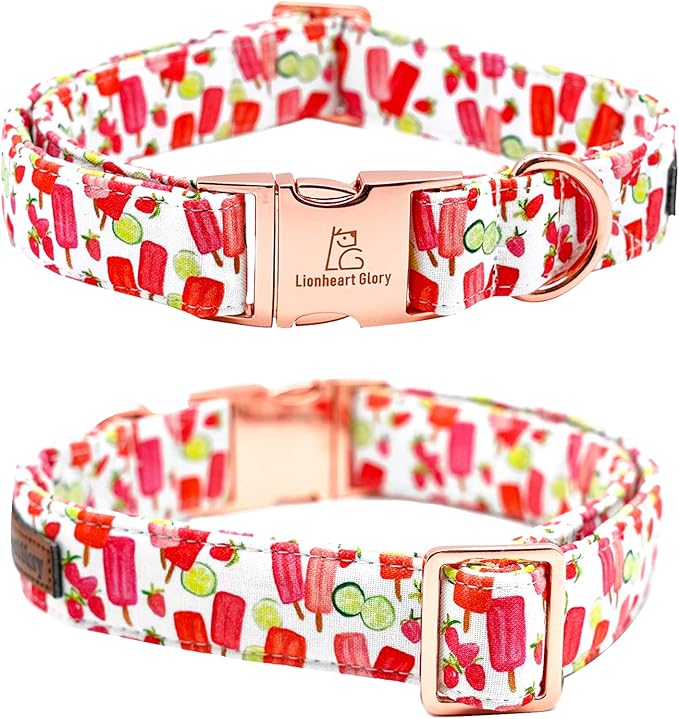 Lionheart glory Dog Collar, Dog Collar with Bow, Popsicle Print Girl or Boy Dog Bowtie Collar Cute Pet Collar Gift for X-Large Dog