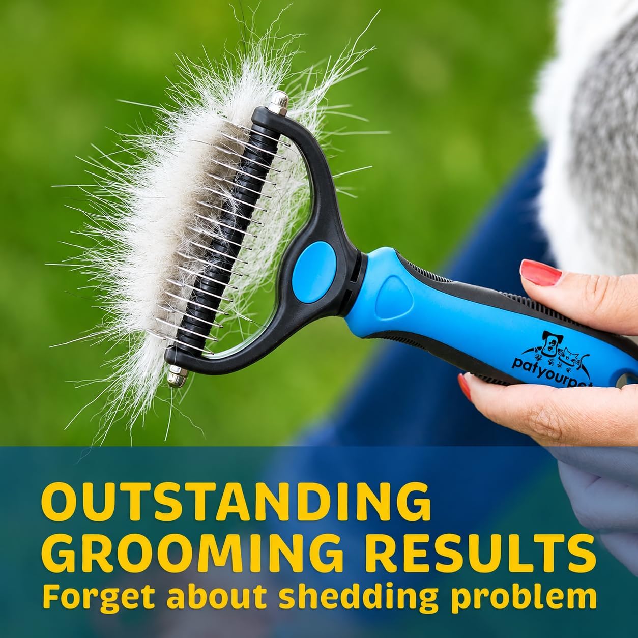 Dematting comb for dogs, Shedding, undercoat Rake, Dog Brush, Cat brush, for shedding, Deshedding brush for dogs, Cat brushes, for Shaggy or Low hair Dogs & cats Double sided