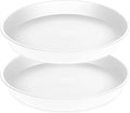2 Pack of 19 inch Plant Saucer, 2.7" Depth Tray, Large Deep Garden Plastic Flower Planter Plant Trays for Indoors Outdoor Bath Bath (19", Creamy White)