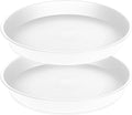 2 Pack of 8 inch Plant Saucer Clear, Heavy Duty Plastic Plant Water Tray 8 inch Round, Flower Plant Saucers for Indoors No Holes, Plant Dishes Saucer for Planter 7"/8" (8", White)