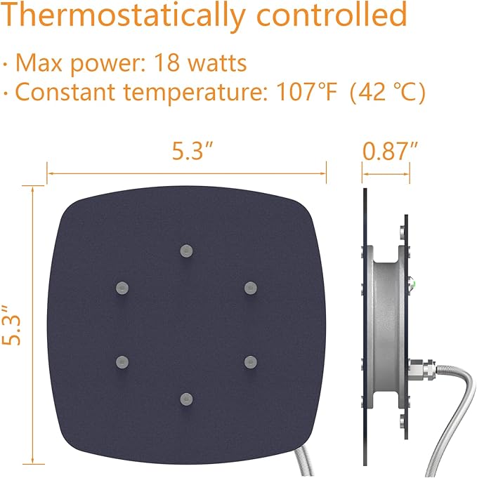 Bird Heater, Thermostatical Bird Warmer for Parakeets, IP67 Waterproof Bird Accessories and Supplies, 12V