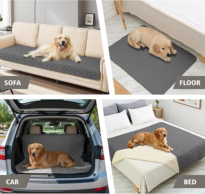 Ameritex Waterproof Pet Bed Cover Anti-Slip Dog Bed Blanket for Sofa and Furniture Waterproof New Pattern Design (Darkgrey, 30x90 Inch (Pack of 1))