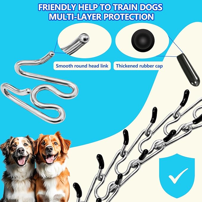 Stainless Steel Dog Collar, Tangle-Free 360° Swivel Collar with Quick-Release Buckle, Adjustable for Small, Medium and Large Dogs (XL-4.0mm)