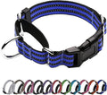 Martingale Dog Collar, Adjustable Nylon Reflective Collar with Quick Release Buckle (Royal Blue, Large)
