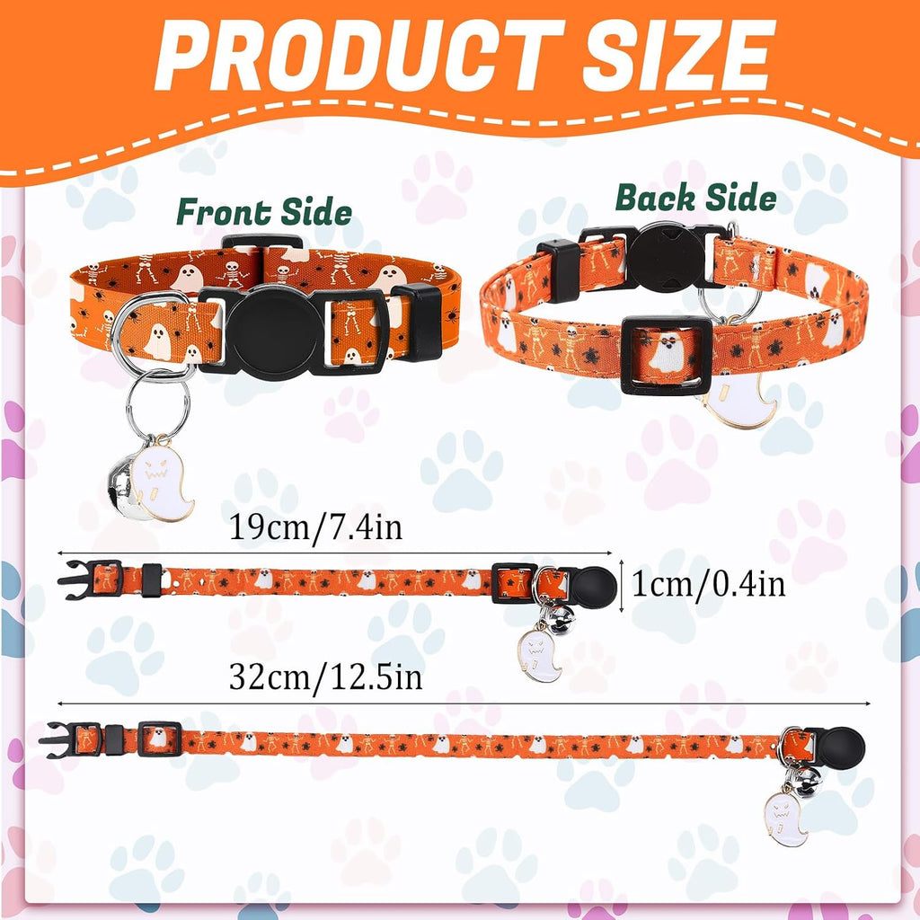 18 Pcs Holiday Cat Collars Halloween Cat Collars Breakaway with Bell | Adjustable Kitten Collar with Plastic Buckle for Holiday Pet Cat Costume,Multicolor